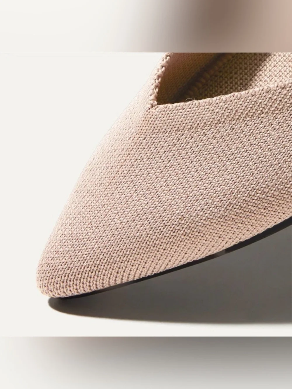 Rothy's The Point OG Flats Ecru Tortoiseshell Sole Neutral Washable Knit Shoes 8